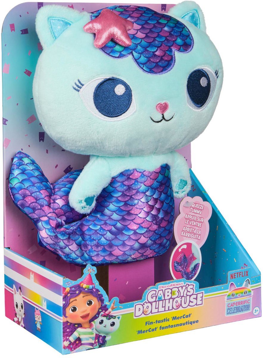 Gabbys Poppenhuis - Deluxe Plush Meerminkat.